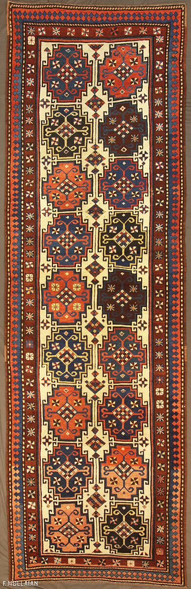 Antique Caucasian Kazak Moghan Rug (347x104 cm)